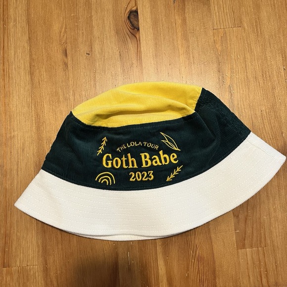 Other - Goth Babe Bucket Hat 2023 The Lola Tour Green Yellow White Corduroy